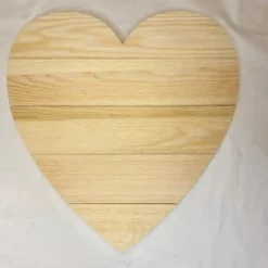 Slat Plaque Board Heart Shape With Jute Hanger