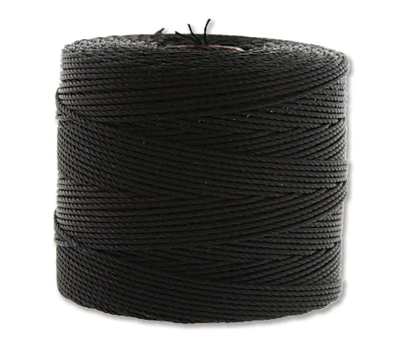 S-Lon Nylon Beading Cord Fine Tex 135 0.4 mm. 118 yd. – Black