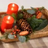 Small Black Wooden Tray with Scalloped Edges & Black Metal Handles