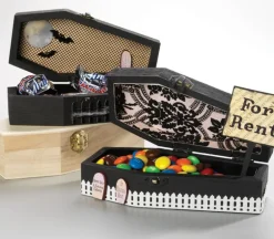 Small Wood Unfinished Coffin Box with Latch