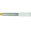 Soft-Grip Golden Taklon Hair Short Handle Brush – Short Bristle Liners, Rounds and Shaders (view sizes)