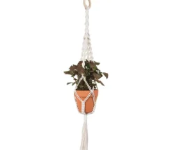 Solid Oak 4 Twists Macrame Plant Hanger Kit, #MWH022
