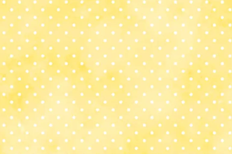 Sorbet Flannel White Circle Dots on Lemon Yellow