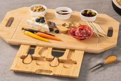 SPC Natural Coasters with Stand – 4 Piece