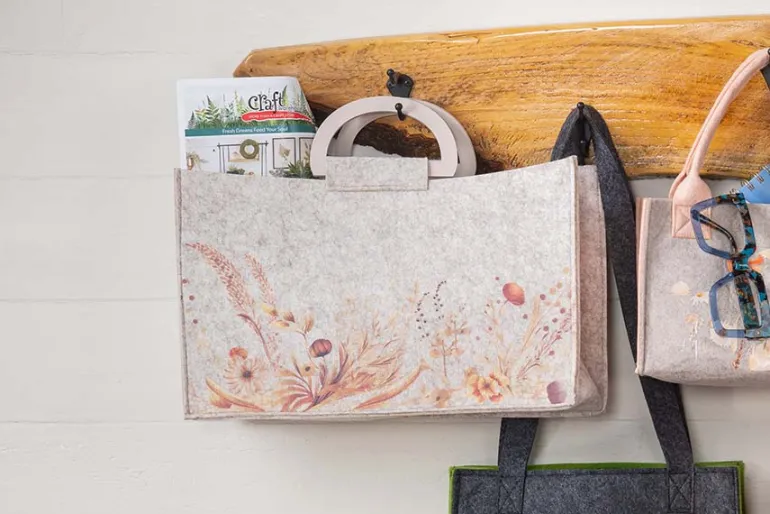 SPC Felt Tote Floral Bag – 15.5-inch