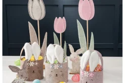 SPC Grey Felt Tulip on Stand – 22-inch