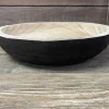 SPC Natural and Black Wooden Round Bowl – Large