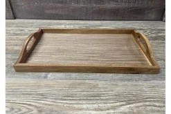 SPC Rectangle Wooden Tray with Handles – 13-inch