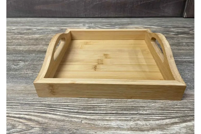 SPC Rectangle Wooden Tray with Handles – 13-inch