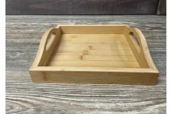 SPC Rectangle Wooden Tray with Handles – 9-inch