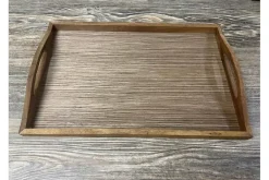 SPC Rectangle Wooden Tray with Handles – 15-inch