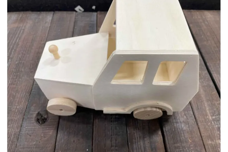 SPC Unfinished Wood Toy Bulldozer