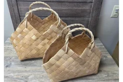 SPC Wooden Weaved Basket – Large (18″ x 9″)