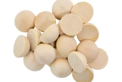 Split Ball Wood Beads – 1″ – 14pc. – Natural