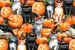 Spooky Tails Cats Towel Band cut, 22 1/2-inches by 43-inches