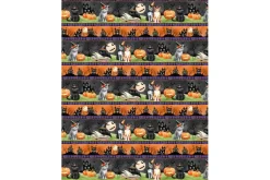 Spooky Tails Cats Towel Band cut, 22 1/2-inches by 43-inches