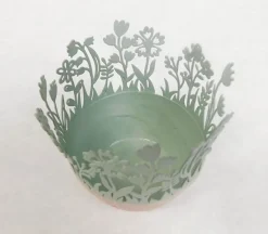 Spring Flowers Metal Votive Candle Holder – 3-1/2-inch
