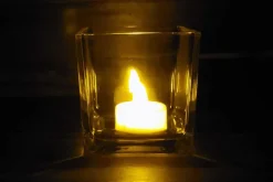 Square Glass Candle Holder – Clear