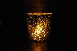 Square Mercury-Style Glass Candle Holder – Silver