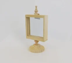 Square Pedestal Frame/Shadowbox With Sliding Glass – 6.25-inch x 7-inch x 1.75-inch