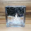 Square Ribbed Mercury-Style Glass Candle Holder – Red