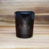 Square Ribbed Mercury-Style Glass Candle Holder – Amber