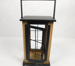 Square Wood and Metal Lantern