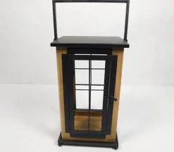 Square Wood and Metal Lantern
