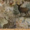 Stag and Stone Wildlife Silhouettes in Antique Brown