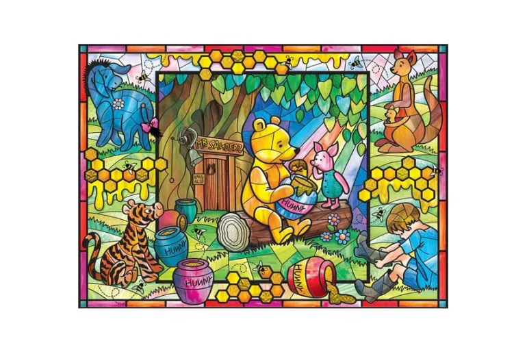 Stained Glass Winnie the Pooh – 500 Piece Puzzle
