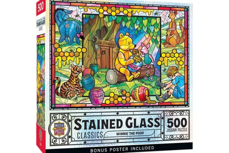 Stained Glass Winnie the Pooh – 500 Piece Puzzle