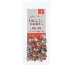 Stainless Steel 8mm Bead Cap – 24 Piece