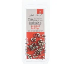 Stainless Steel 9mm Clamshell End Tip 30 pcs