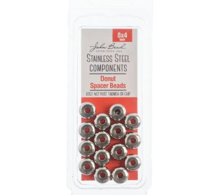 Stainless Steel 8mm Spacer Bead Donut – 15 pcs