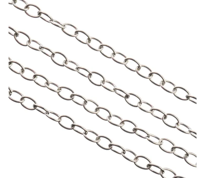 Stainless Steel Rolo Chain 1m with 3.7mm x 2.4mm Links