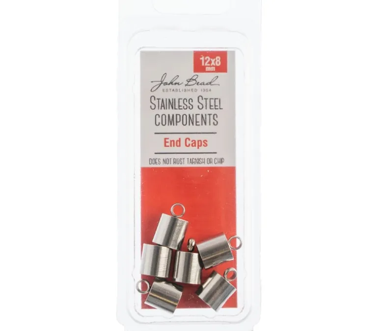 Stainless Steel 12x8mm End Cap – 6 Ppcs