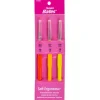 Steelite Soft Ergonomic Steel Crochet Hook Set of 3: 0.6mm, 0.7mm, 0.8mm. #12686