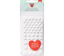 Sticky Thumb Dimensional Adhesive Foam Dots White – 275 Per Package – Assorted Sizes