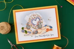 Stitched with Love Cling Rubber Stamps