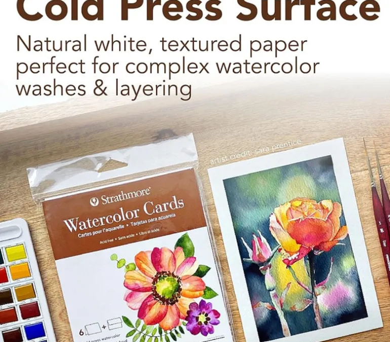Strathmore Greeting Cards – Watercolor – Black – 6 Cards