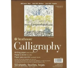 Strathmore 400 Series 20# Calligraphy Pad – 8-1/2-inch x 11-inch – Tape Bound – 50 Sheets