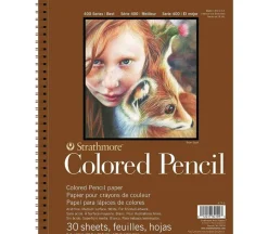 Strathmore 400 Series 100# Colored Pencil Drawing Pad – 9-inch x 12-inch – Tape Bound – 30 Sheets