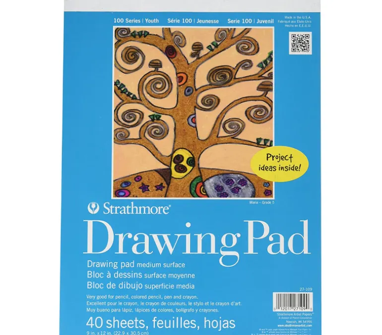 Strathmore 100 Series Drawing Pad – 9-inch x 12-inch – Tape Bound – 40 Sheets