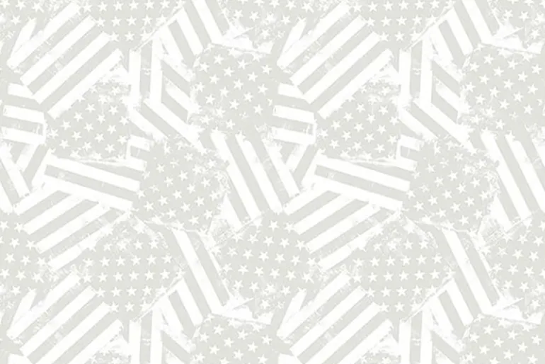 Strength and Honor White on White Stars and Stripes