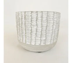Striped Concrete Pot