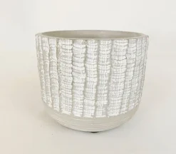 Striped Concrete Pot