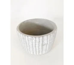 Striped Concrete Pot