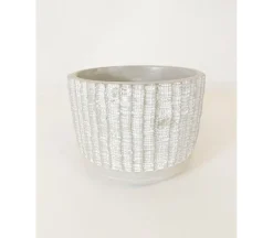 Striped Concrete Pot