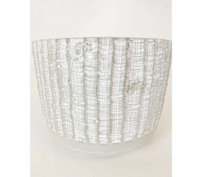 Striped Concrete Pot