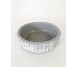 Striped Shallow Bowl Vase Pot